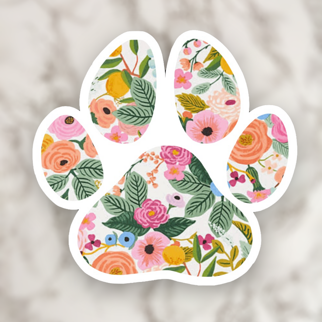 Paw Print Floral Magnet