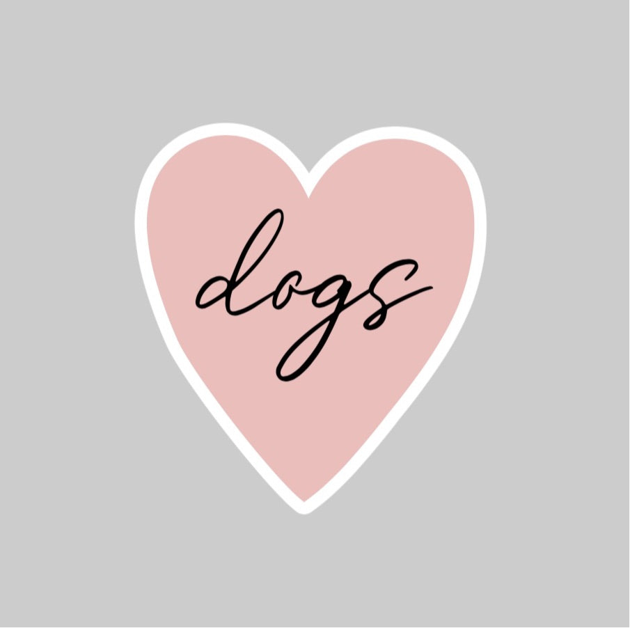 Pink Heart Dogs Sticker