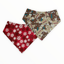 Load image into Gallery viewer, Gingerbread Reversible Dog Bandana
