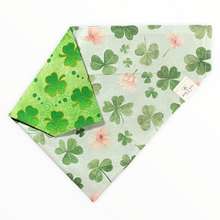 Load image into Gallery viewer, Clovers and Florals Dog Bandana
