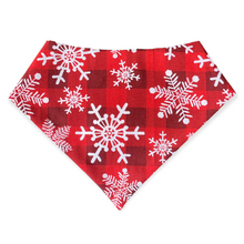 Load image into Gallery viewer, Weiner Dogs and Snowflakes Dog Bandana
