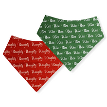 Load image into Gallery viewer, Naughty &amp; Nice Reversible Dog Bandana
