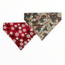 Load image into Gallery viewer, Gingerbread Reversible Dog Bandana
