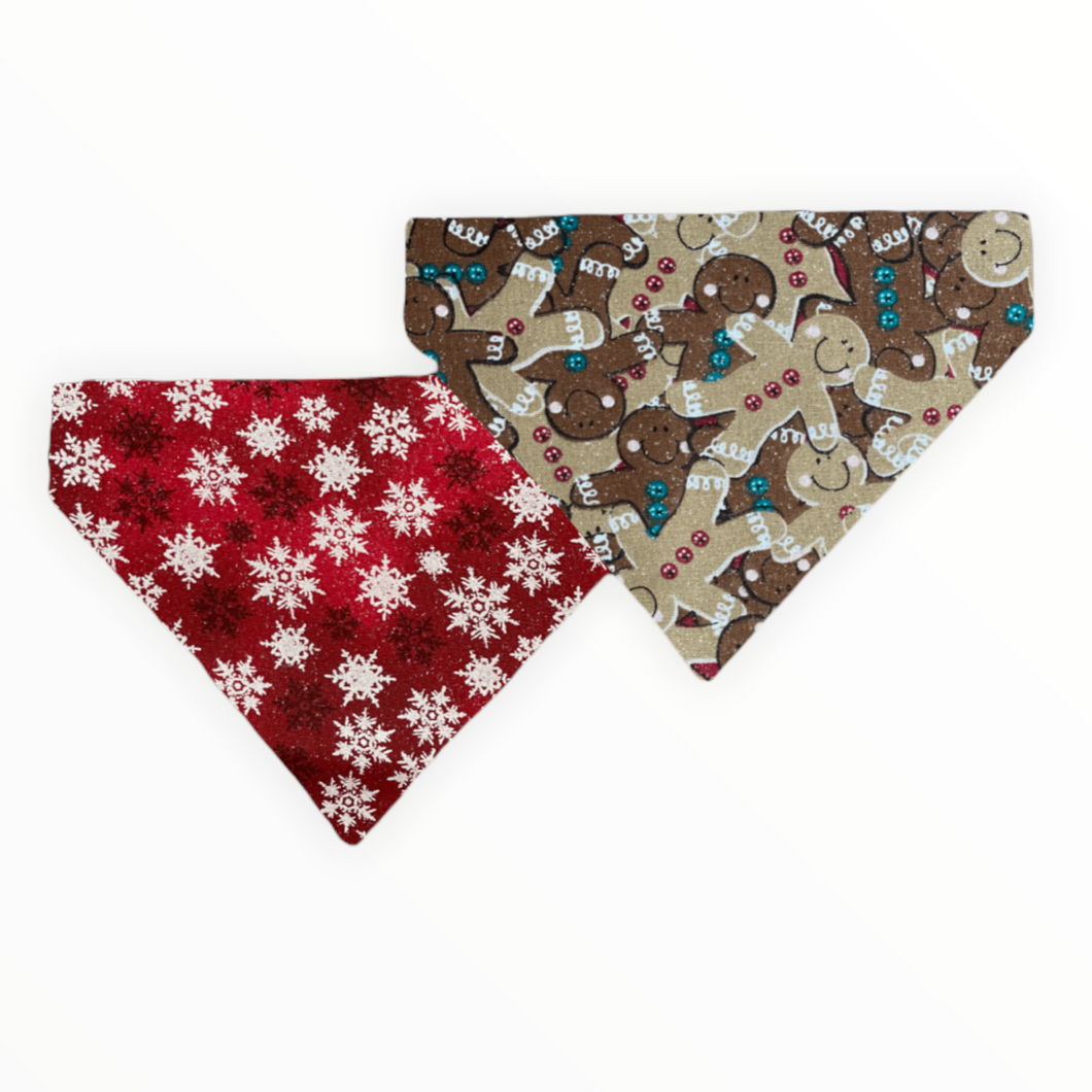 Gingerbread Reversible Dog Bandana