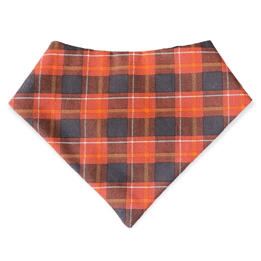 Orange Plaid Dog Bandana