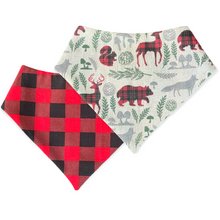 Load image into Gallery viewer, Woodland Animals Plaid Dog Bandana
