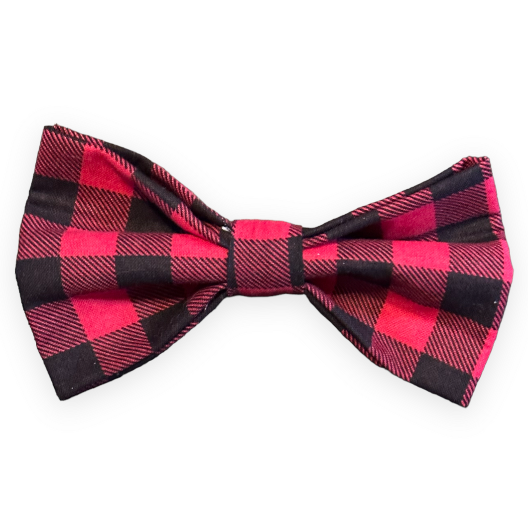 Red and Black Plaid Bow Tie