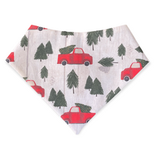 Load image into Gallery viewer, Truck and Trees Green Plaid Dog Bandana
