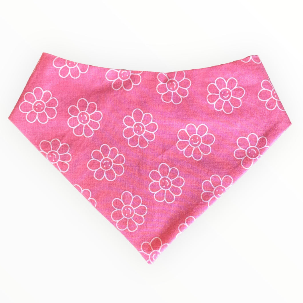 Happy Pink Floral Dog Bandana